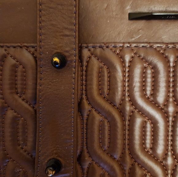 Matt and Natt cross body brown embossed purse. - Picture 2 of 7